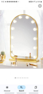 LUXFURNI | Curved Frame Professional LED Light Table Top Hollywood Mir
