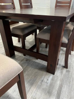 7 piece wood dining table and chairs real wood dining set