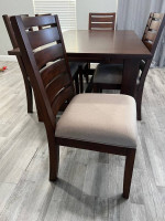 7 piece wood dining table and chairs real wood dining set