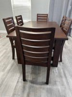 7 piece wood dining table and chairs real wood dining set