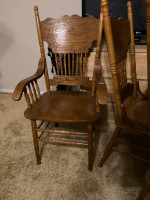 Oak table and six chairs