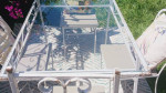 Shabby chic white iron table outdoor dining set