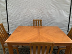 Wood Dining Table with Leaf and 4 Chairs