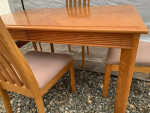 Wood Dining Table with Leaf and 4 Chairs