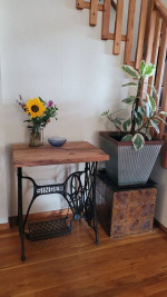 Live oak table on singer base