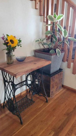 Live oak table on singer base