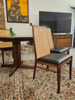 Perfectly Paired Mid Century Modern Dining Table & Chairs with Hutch