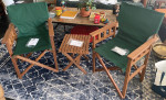 Brand New! 2 - Solid Eucalyptus Folding Chairs + Folding Table