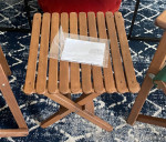 Brand New! 2 - Solid Eucalyptus Folding Chairs + Folding Table