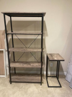 Moving out sale - coffee table, shelf, desk, bar stool chairs