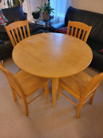 Solid wood round  table with chairs