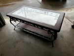 Very nice coffee table, glass wood metal