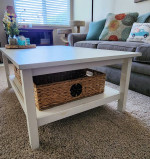 STURDY and CUTE solid wood white IKEA coffee table w/baskets