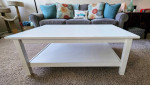 STURDY and CUTE solid wood white IKEA coffee table w/baskets