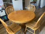 Oak table and chairs