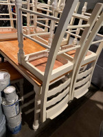 Solid Wood Expandable Table with 6 Bar height chairs