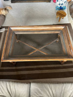 Glass coffee table with two matching side tables