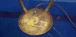 Mid Century Modern Twin Gooseneck Fiberglass Shade Desk Table Lamp