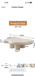 New mini coffee table creme