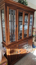 formal dining table and china hutch