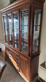 formal dining table and china hutch