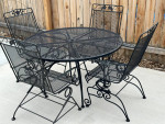 5 Piece Outdoor Wrought Iron Round Patio Table and Chairs!