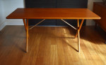 Restored Hans Wegner "saw-horse" Danish teak dining table/desk AT303