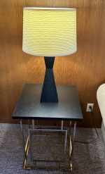 Contemporary Modern End Side Table and Lamp