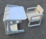 Convertible Kid Easel, Whiteboard Desk Table and Chair Arts Set