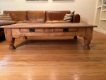 Rustic Hand Crafted Coffee Table with Drawers