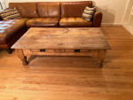 Rustic Hand Crafted Coffee Table with Drawers
