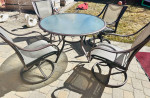 Patio set table 4swivel chairs