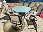 Patio set table 4swivel chairs