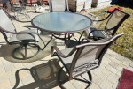 Patio set table 4swivel chairs