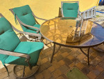 Patio set table all 4 swivel chairs…