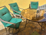 Patio set table all 4 swivel chairs…