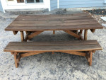 Redwood Patio Table & Benches