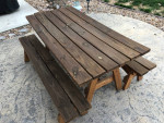 Redwood Patio Table & Benches