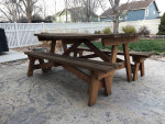 Redwood Patio Table & Benches