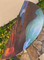 Entry Hall Table - Hand Painted -Ocean Opal Design and Buddha Painting