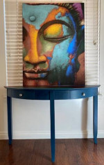 Entry Hall Table - Hand Painted -Ocean Opal Design and Buddha Painting