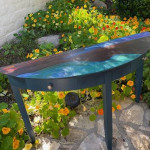 Entry Hall Table - Hand Painted -Ocean Opal Design and Buddha Painting