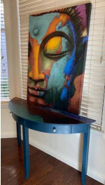 Entry Hall Table - Hand Painted -Ocean Opal Design and Buddha Painting