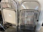 Set of 4 Cushioned Fabric Folding Chairs & Round 40" Folding Table