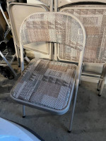 Set of 4 Cushioned Fabric Folding Chairs & Round 40" Folding Table