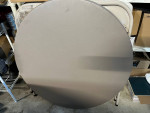 Set of 4 Cushioned Fabric Folding Chairs & Round 40" Folding Table