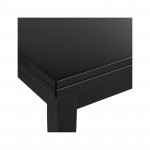 Crate & Barrel Black Extension Dining Table, 4 Metal Chairs w/ leather