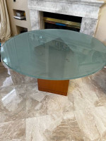 Glass Table 48" Round w/ Base