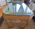 BEVELED GLASS "OCEAN WAVES" COFFEE TABLE