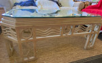 BEVELED GLASS "OCEAN WAVES" COFFEE TABLE